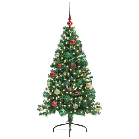 vidaXL Kunstmatig Voorverlicht Kerstboom met 150 LED Groen 150 cm PVC afbeelding3 - 1