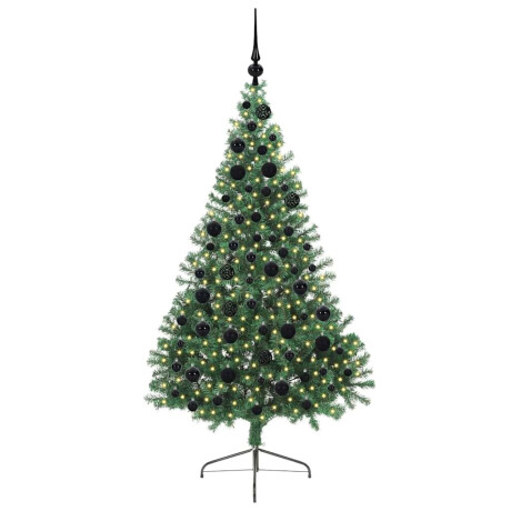 vidaXL Kunstmatig Voorverlicht Kerstboom met 300 LED Groen 180 cm PVC afbeelding3 - 1