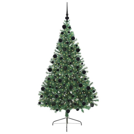 vidaXL Kunstmatig Voorverlicht Kerstboom met 300 LED Groen 210 cm PVC afbeelding3 - 1