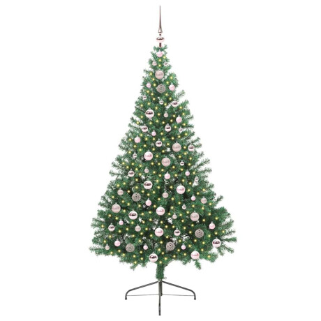 vidaXL Kunstmatig Voorverlicht Kerstboom met 300 LED Groen 210 cm PVC afbeelding3 - 1