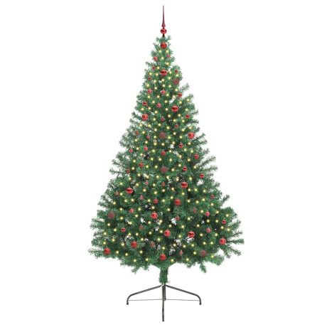 vidaXL Kunstmatig Voorverlicht Kerstboom met 300 LED Groen 240 cm PVC afbeelding3 - 1