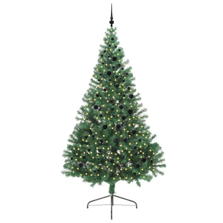 vidaXL Kunstmatig Voorverlicht Kerstboom met 300 LED Groen 240 cm PVC afbeelding3 - 1