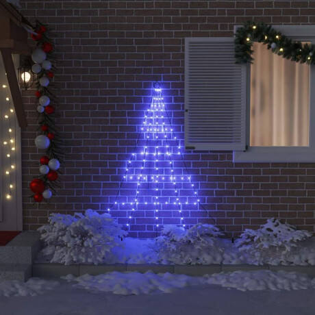 vidaXL LED Kerstboom met Grondspiesjes met 112 LED Blauw 182 cm Metaal afbeelding3 - 1