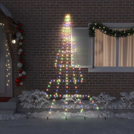 vidaXL LED Kerstboom met Grondspiesjes Multikleur 306 cm Metaal afbeelding3 - 1