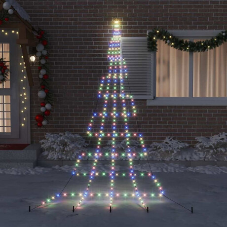 vidaXL LED Kerstboom met Grondspiesjes Multikleur 511 cm Metaal afbeelding3 - 1