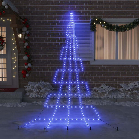 vidaXL LED Kerstboom met Grondspiesjes met 276 LED Blauw 511 cm Metaal afbeelding3 - 1