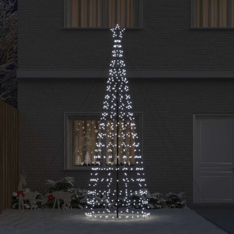 vidaXL LED Kerstboom met Grondspiesjes Koudwit 400 cm IJzer afbeelding3 - 1