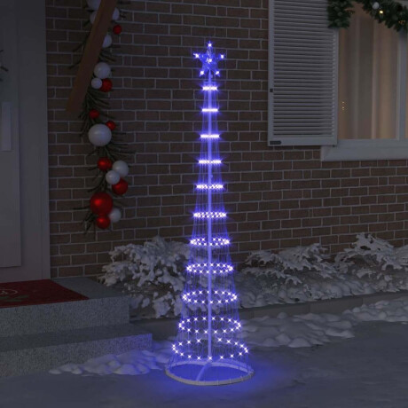 vidaXL LED Kerstboom met 230 LED Blauw 51 x 51 x 190 cm Metaal afbeelding3 - 1
