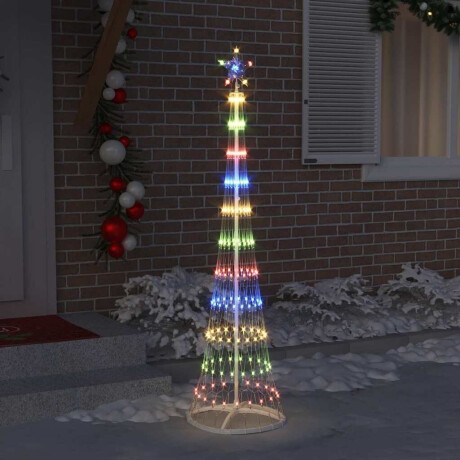 vidaXL LED Kerstboom met 230 LED Multikleur 51 x 51 x 190 cm Metaal afbeelding3 - 1