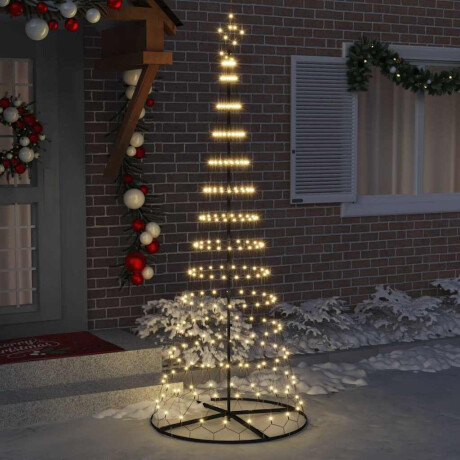 vidaXL LED Kerstboom met 290 LED Warmwit 138.5 x 138.5 x 399 cm Metaal afbeelding3 - 1