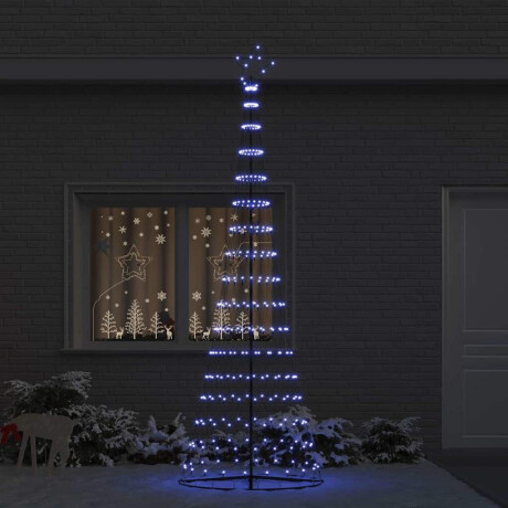 vidaXL LED Kerstboom met 350 LED Blauw 138.5 x 138.5 x 399 cm Metaal afbeelding3 - 1