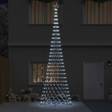 vidaXL LED Kerstboom met 550 LED Koudwit 138.5 x 138.5 x 399 cm Metaal afbeelding3 - 1