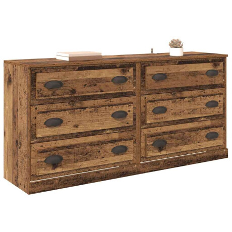 vidaXL Dressoirs 2 pcs Oud Hout 70 x 35,5 x 67,5 cm Bewerkt hout afbeelding3 - 1