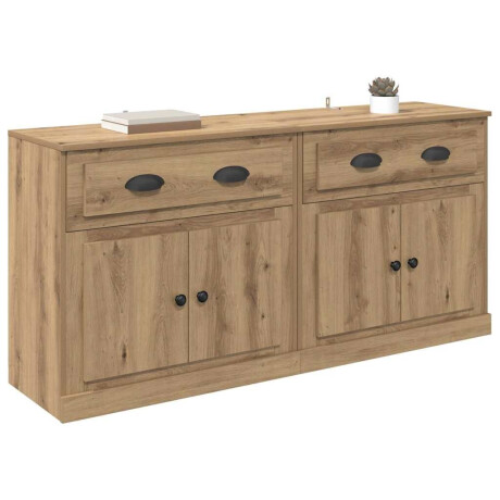 vidaXL Dressoirs 2 pcs Artisan Eiken 70 x 35,5 x 67,5 cm Bewerkt hout afbeelding3 - 1