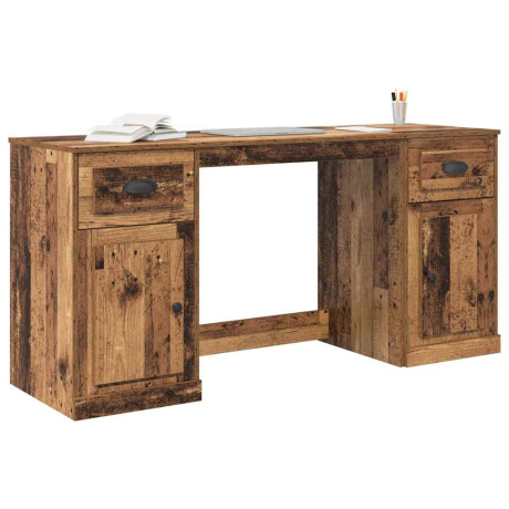 vidaXL Bureau met kast Oud Hout 154,5 x 50 x 75 cm Bewerkt hout afbeelding3 - 1