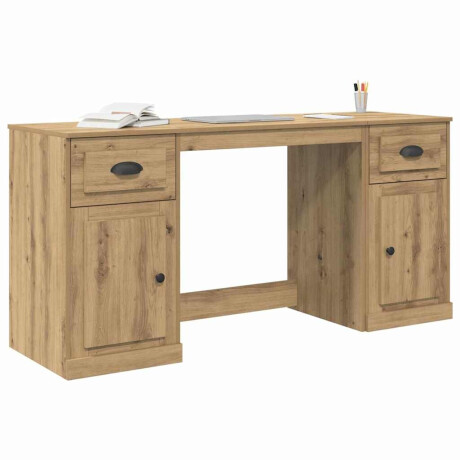 vidaXL Bureau met kast Artisan Eiken 154,5 x 50 x 75 cm Bewerkt hout afbeelding3 - 1