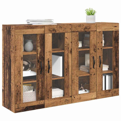 vidaXL Wandgemonteerde Kasten 2 pcs Oud Hout 69,5 x 34 x 90 cm afbeelding3 - 1