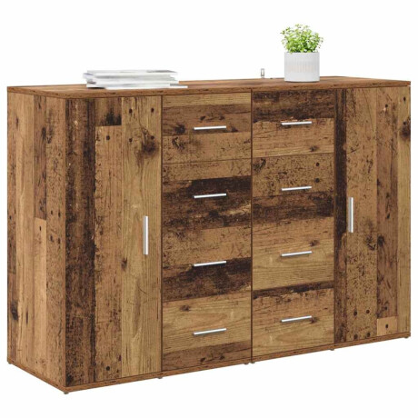 vidaXL Dressoirs Corona 2 pcs Oud Hout 59 x 39 x 80 cm Bewerkt hout afbeelding3 - 1