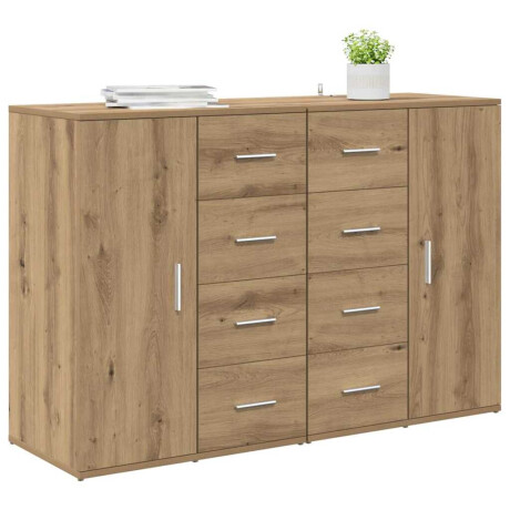 vidaXL Dressoirs met lade Corona 2 pcs Artisan Eiken 59 x 39 x 80 cm afbeelding3 - 1
