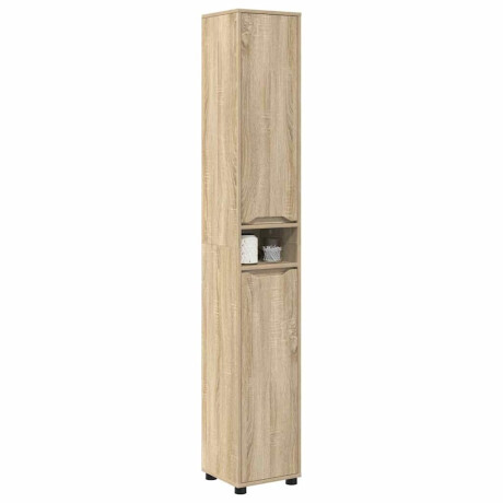 vidaXL Badkamer Kast Sonoma Eiken 30,5 x 30 x 195 cm Bewerkt hout afbeelding3 - 1