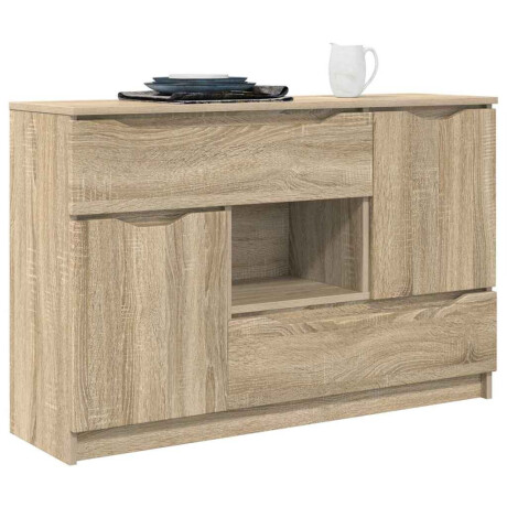 vidaXL Dressoir met lade Sonoma Eiken 100 x 30 x 65,6 Bewerkt hout afbeelding3 - 1