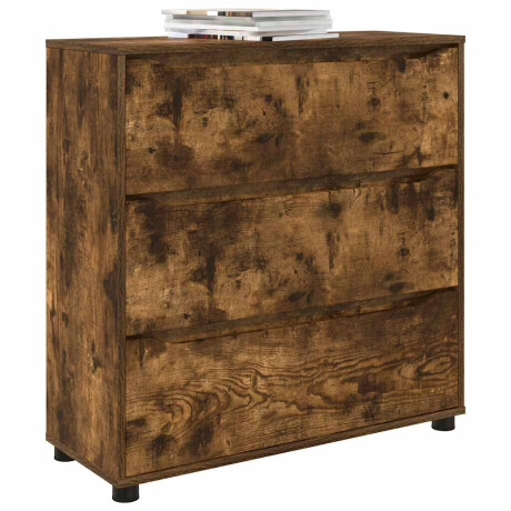 vidaXL Opbergkast Gerookt eiken 80 x 31 x 81 cm Bewerkt hout afbeelding3 - 1