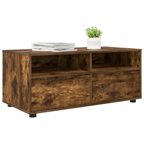 vidaXL TV-kast met lade Gerookt eiken 100 x 48 x 43 cm Bewerkt hout afbeelding3 - 1
