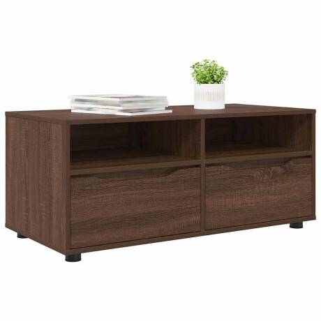 vidaXL TV-kast met lade Bruin Eiken 100 x 48 x 43 cm Bewerkt hout afbeelding3 - 1