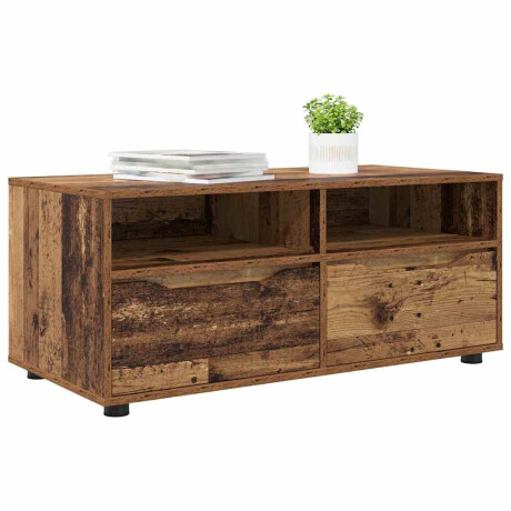 vidaXL TV-kast met lade Oud Hout 100 x 48 x 43 cm Bewerkt hout afbeelding3 - 1