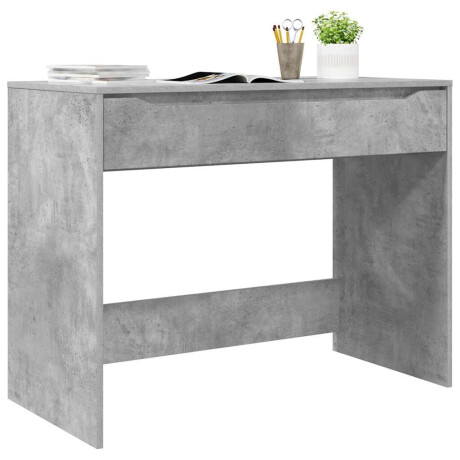 vidaXL Bureau met lade Beton Grijs 100 x 50 x 78 cm Bewerkt hout afbeelding3 - 1