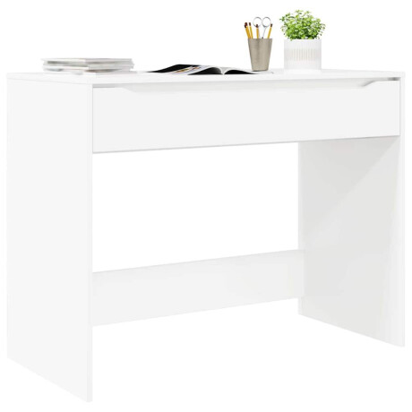 vidaXL Bureau met lade Hoogglans wit 100 x 50 x 78 cm Bewerkt hout afbeelding3 - 1