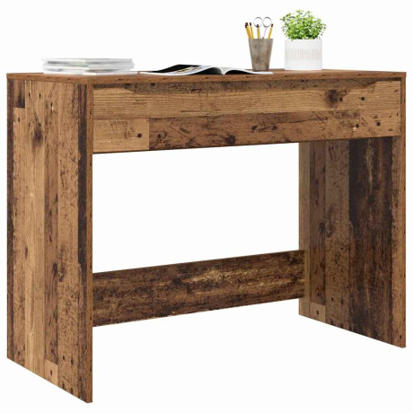 vidaXL Bureau met lade Oudhout 100 x 50 x 78 cm Geconstrueerd hout afbeelding3 - 1
