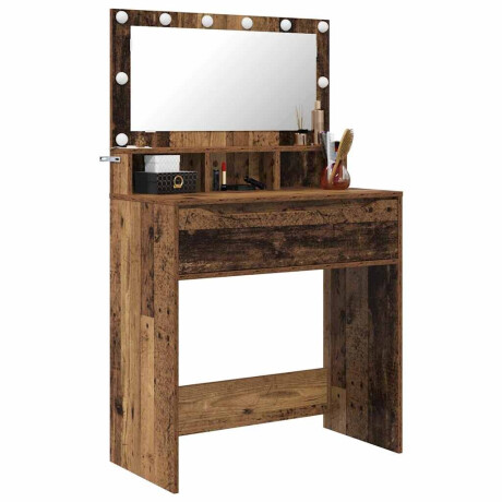 vidaXL Slaapkamer Kaptafels Oud Hout 80 x 39,6 x 135 cm Bewerkt hout afbeelding3 - 1