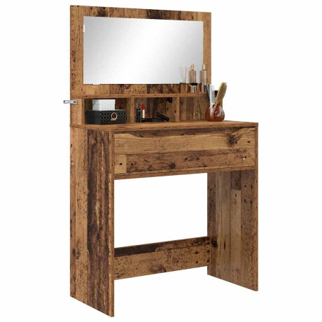 vidaXL Slaapkamer Kaptafels Oud Hout 80 x 39,6 x 135 cm Bewerkt hout afbeelding3 - 1