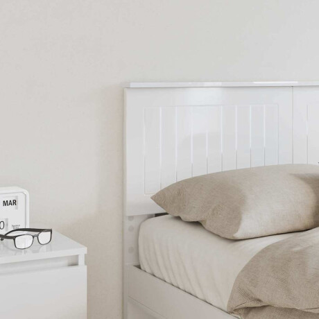 vidaXL Hoofdbord met hoofdeinde Glanzend Wit 120 cm Bewerkt hout afbeelding3 - 1