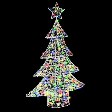 vidaXL Kerstboom met 100 LED Multikleur 120 cm Acryl afbeelding3 - 1