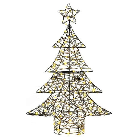 vidaXL Kerstboom met 120 LED Warmwit 150 cm Rattan afbeelding3 - 1