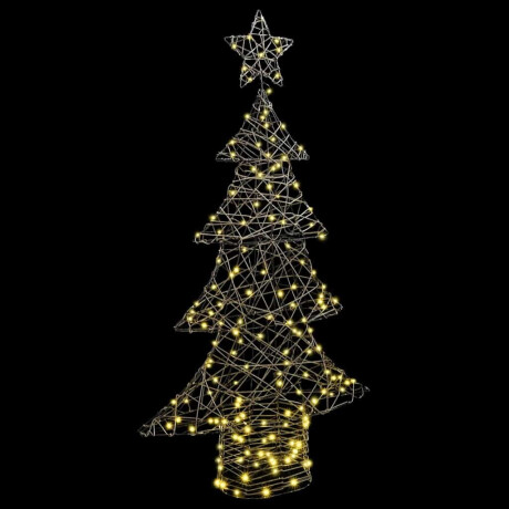 vidaXL Kerstboom met 160 LED Warmwit 150 cm Rattan afbeelding3 - 1