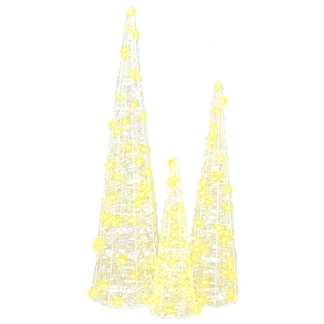 vidaXL Kerstboom met 90 LED 3 pcs Warmwit 20 x 20 x 80 cm Acryl afbeelding3 - 1