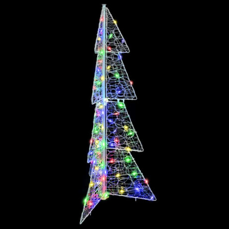 vidaXL Kerstboom met 100 LED Multikleur 120 cm Acryl afbeelding3 - 1
