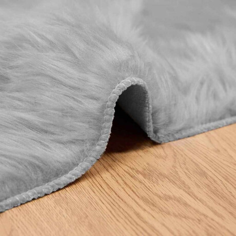 vidaXL Nepleer Schapenvacht Tapijt Grijs 140 x 200 cm Polyester afbeelding3 - 1