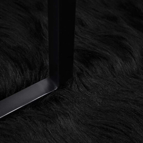 vidaXL Nepleer Schapenvacht Tapijt Zwart 200 x 200 cm Polyester afbeelding3 - 1