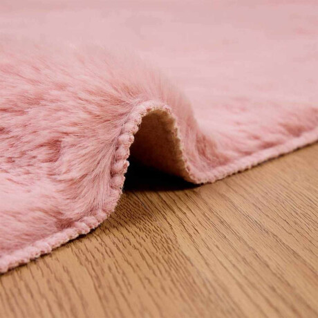 vidaXL Nep Konijnenbont Tapijt Roze 200 x 200 cm Polyester afbeelding3 - 1