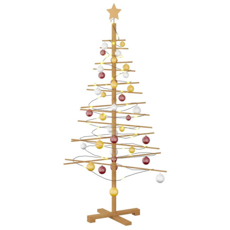 vidaXL Houten kerstboom met standaard Bruin 150 cm Bamboe afbeelding3 - 1