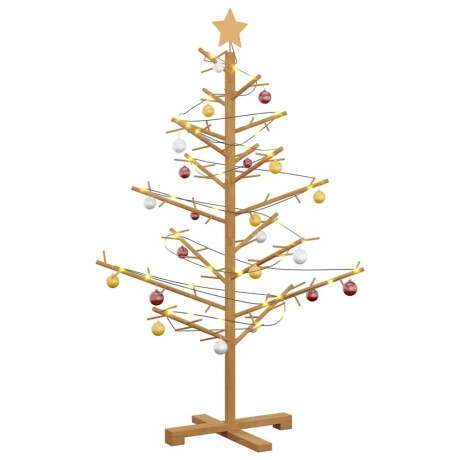 vidaXL Houten kerstboom met standaard Bruin 125 cm Massief grenenhout afbeelding3 - 1