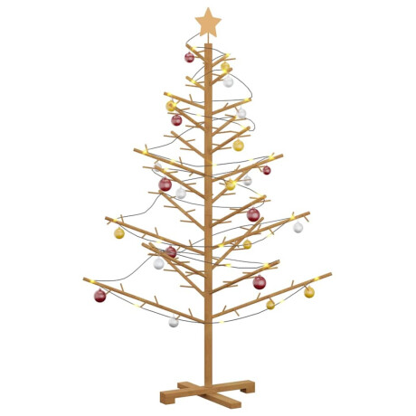 vidaXL Houten kerstboom met standaard Bruin 150 cm Massief grenenhout afbeelding3 - 1