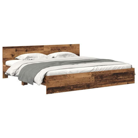 vidaXL Bedframe met hoofdeinde Oud Hout 180 x 200 cm Bewerkt hout afbeelding3 - 1