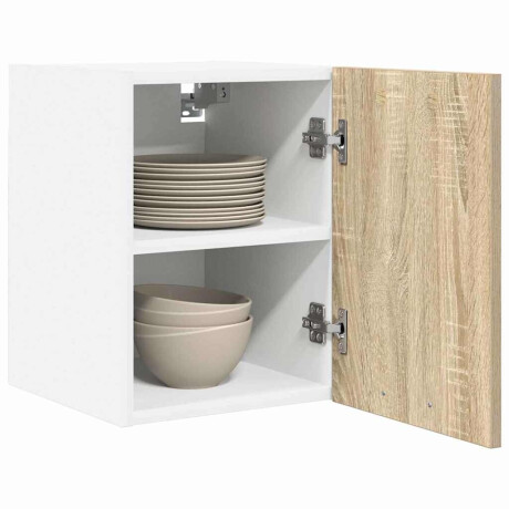 vidaXL Hangkast Sonoma Eik en Wit 30 x 31 x 40 cm Bewerkt hout afbeelding3 - 1