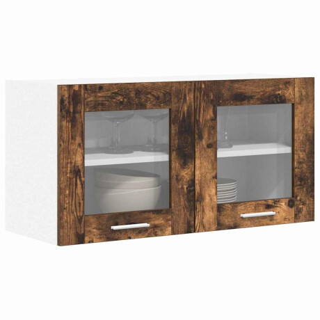 vidaXL Hangkast Gerookte Eik en Wit 80 x 31 x 40 cm Bewerkt hout afbeelding3 - 1