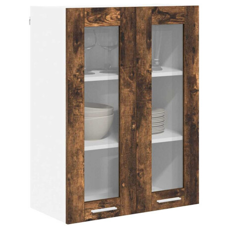 vidaXL Hangkast met opslag Gerookt eiken 60 x 31 x 80 cm Bewerkt hout afbeelding3 - 1
